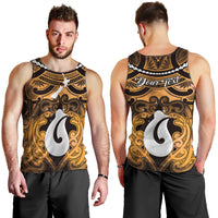 Personalised Maori Matariki Hei Matau Kowhai Men Tank Top Maori Kowhaiwhai Pattern Galaxy