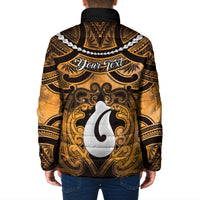 Personalised Maori Matariki Hei Matau Kowhai Padded Jacket Maori Kowhaiwhai Pattern Galaxy LT01 - Polynesian Pride