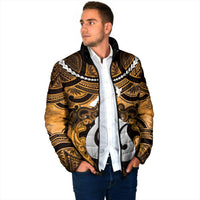 Personalised Maori Matariki Hei Matau Kowhai Padded Jacket Maori Kowhaiwhai Pattern Galaxy LT01 - Polynesian Pride