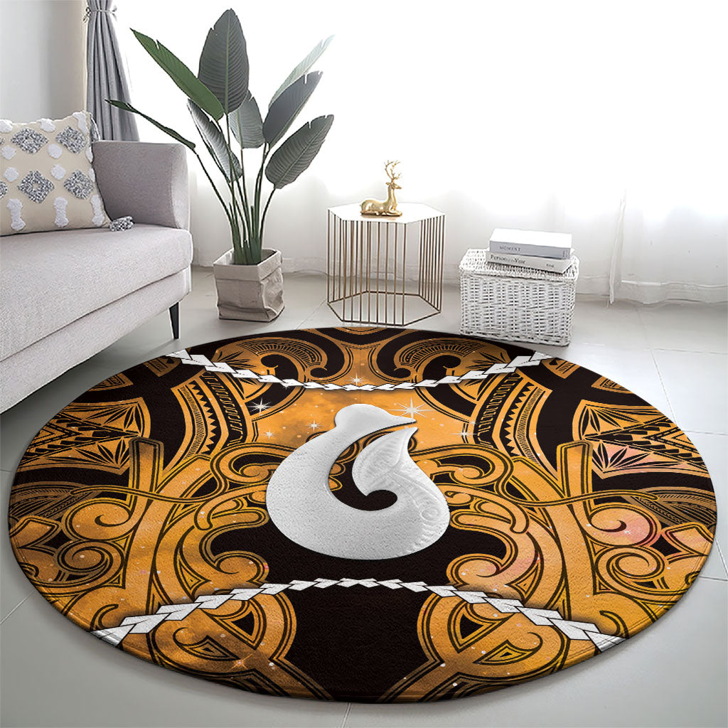 Maori Matariki Hei Matau Kowhai Round Carpet Maori Kowhaiwhai Pattern Galaxy