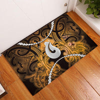 Maori Matariki Hei Matau Kowhai Rubber Doormat Maori Kowhaiwhai Pattern Galaxy LT01 - Polynesian Pride