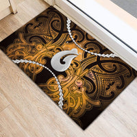 Maori Matariki Hei Matau Kowhai Rubber Doormat Maori Kowhaiwhai Pattern Galaxy LT01 - Polynesian Pride