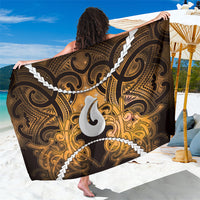Maori Matariki Hei Matau Kowhai Sarong Maori Kowhaiwhai Pattern Galaxy LT01 One Size 44 x 66 inches Yellow - Polynesian Pride