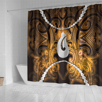 Maori Matariki Hei Matau Kowhai Shower Curtain Maori Kowhaiwhai Pattern Galaxy