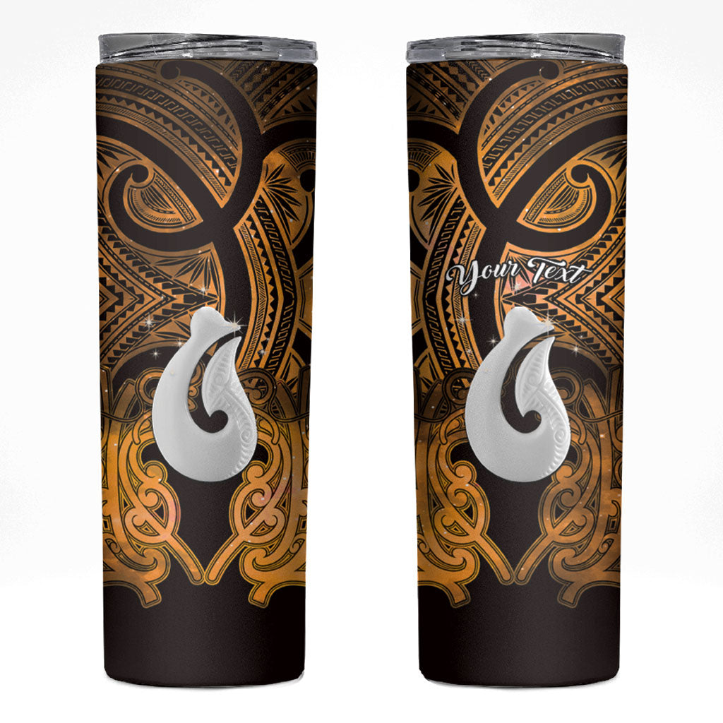 Personalised Maori Matariki Hei Matau Kowhai Skinny Tumbler Maori Kowhaiwhai Pattern Galaxy