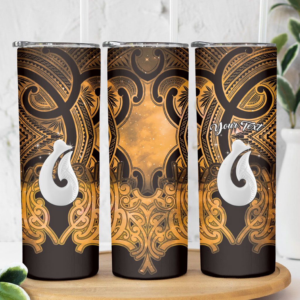 Personalised Maori Matariki Hei Matau Kowhai Skinny Tumbler Maori Kowhaiwhai Pattern Galaxy