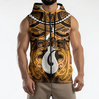 Personalised Maori Matariki Hei Matau Kowhai Sleeveless Zip Hoodie Maori Kowhaiwhai Pattern Galaxy LT01 - Polynesian Pride