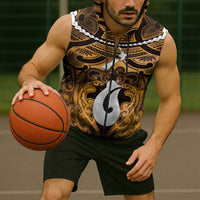 Personalised Maori Matariki Hei Matau Kowhai Sleeveless Zip Hoodie Maori Kowhaiwhai Pattern Galaxy LT01 - Polynesian Pride