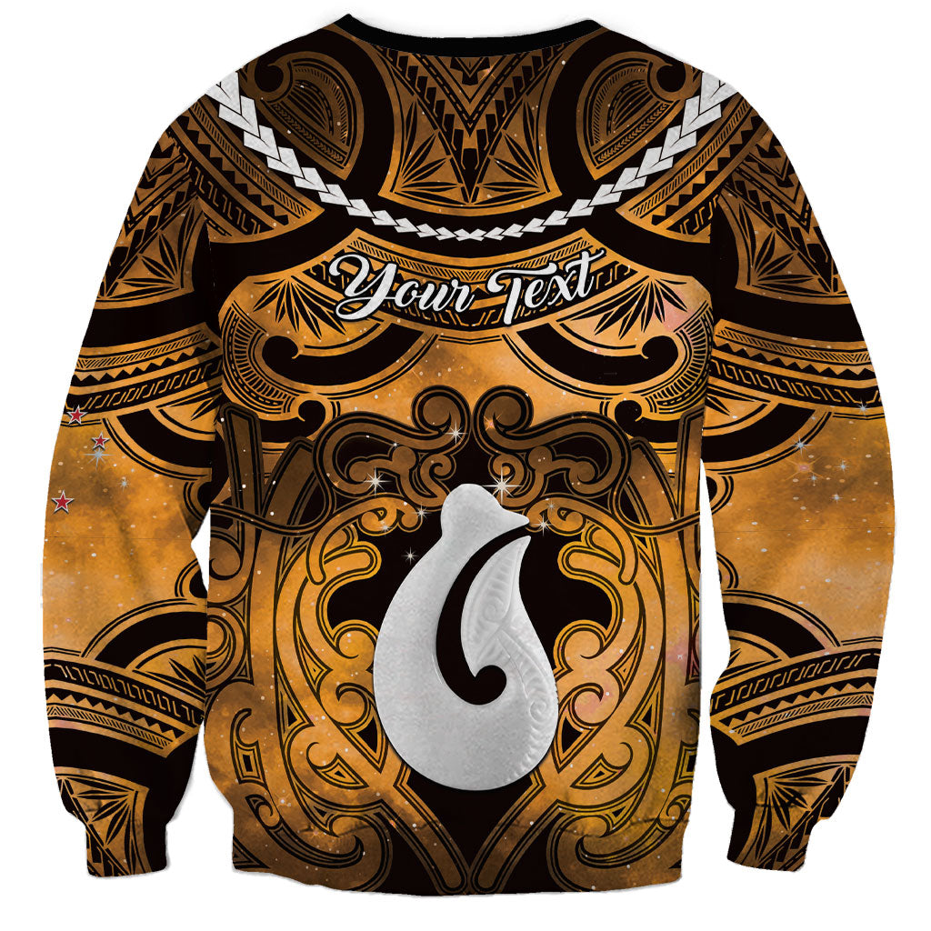Personalised Maori Matariki Hei Matau Kowhai Sweatshirt Maori Kowhaiwhai Pattern Galaxy LT01 - Polynesian Pride