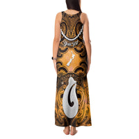 Personalised Maori Matariki Hei Matau Kowhai Tank Maxi Dress Maori Kowhaiwhai Pattern Galaxy
