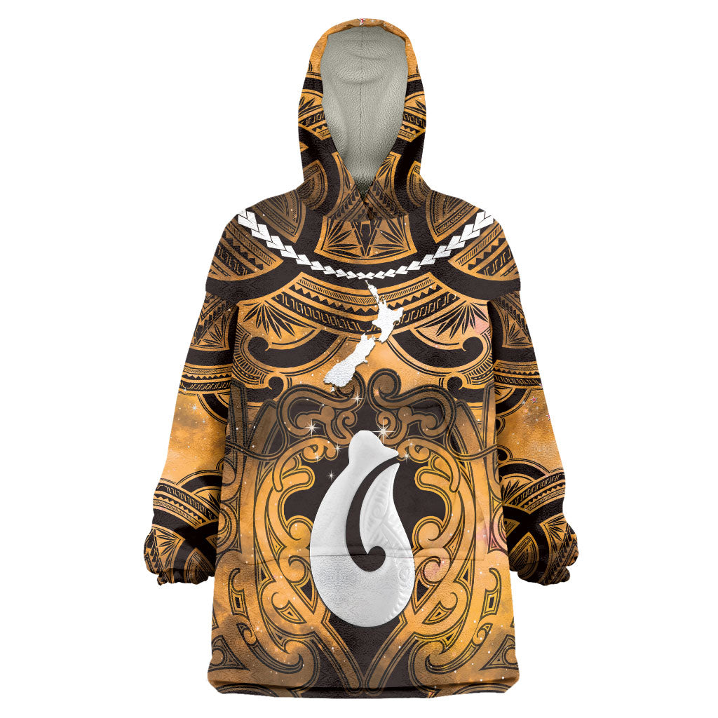 Personalised Maori Matariki Hei Matau Kowhai Wearable Blanket Hoodie Maori Kowhaiwhai Pattern Galaxy