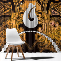 Maori Matariki Hei Matau Kowhai Window Curtain Maori Kowhaiwhai Pattern Galaxy LT01 - Polynesian Pride