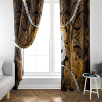 Maori Matariki Hei Matau Kowhai Window Curtain Maori Kowhaiwhai Pattern Galaxy LT01 - Polynesian Pride
