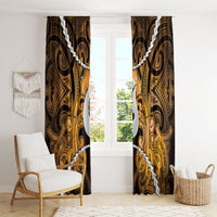 Maori Matariki Hei Matau Kowhai Window Curtain Maori Kowhaiwhai Pattern Galaxy LT01 - Polynesian Pride