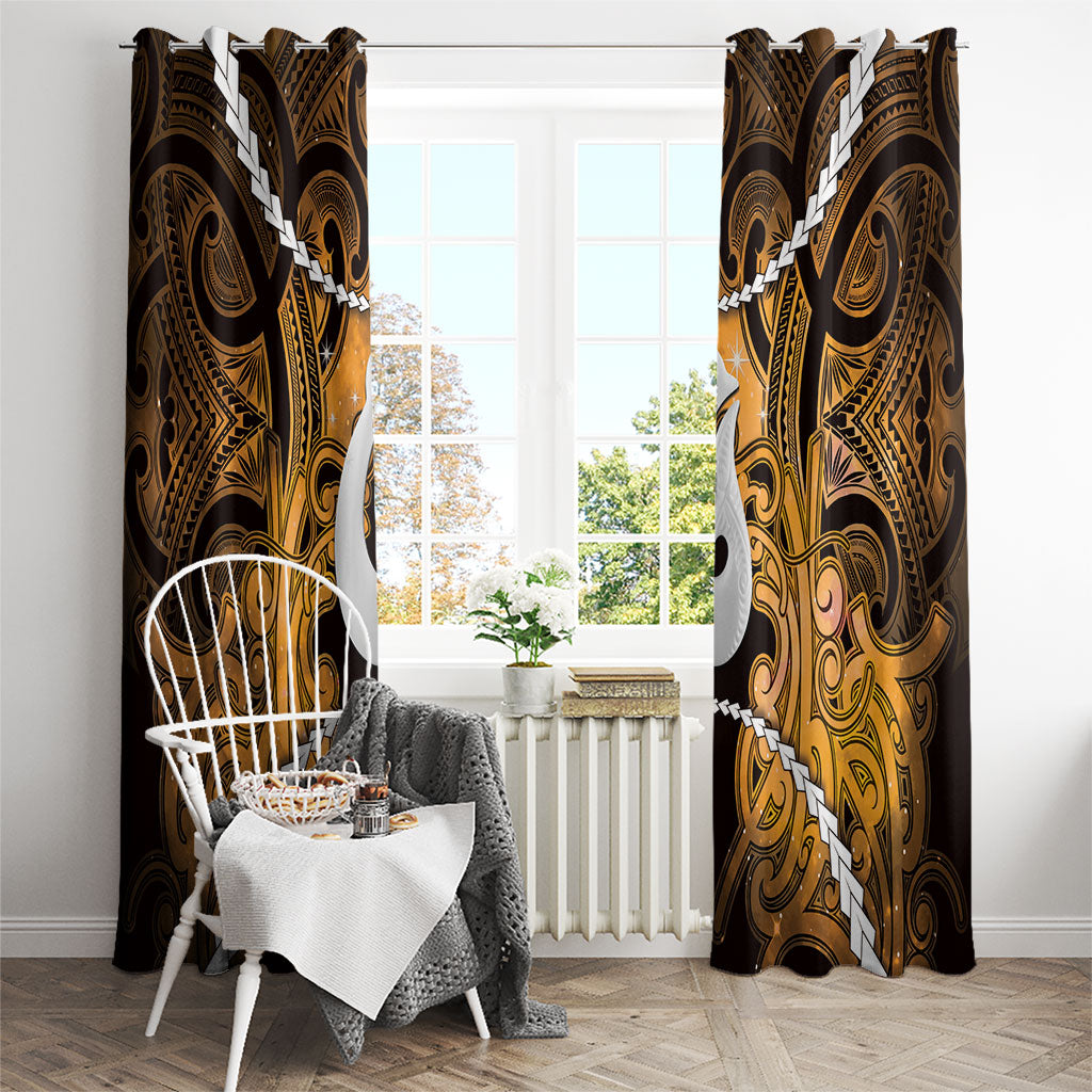 Maori Matariki Hei Matau Kowhai Window Curtain Maori Kowhaiwhai Pattern Galaxy LT01 - Polynesian Pride