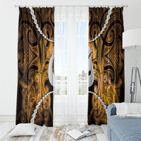 Maori Matariki Hei Matau Kowhai Window Curtain Maori Kowhaiwhai Pattern Galaxy LT01 - Polynesian Pride