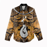 Personalised Maori Matariki Hei Matau Kowhai Women Casual Shirt Maori Kowhaiwhai Pattern Galaxy