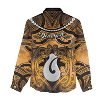 Personalised Maori Matariki Hei Matau Kowhai Women Casual Shirt Maori Kowhaiwhai Pattern Galaxy