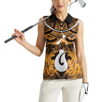 Personalised Maori Matariki Hei Matau Kowhai Women Sleeveless Polo Shirt Maori Kowhaiwhai Pattern Galaxy