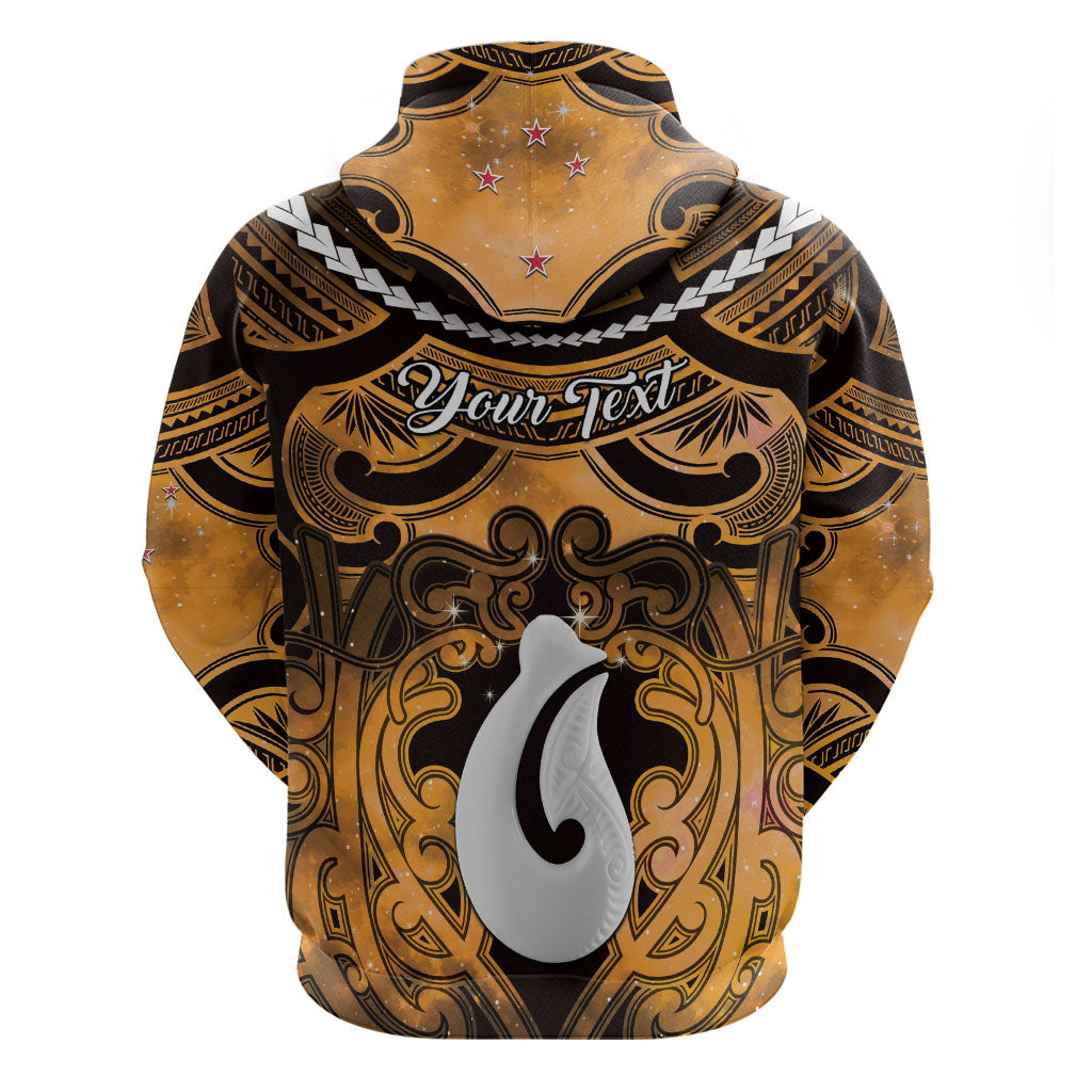 Personalised Maori Matariki Hei Matau Kowhai Zip Hoodie Maori Kowhaiwhai Pattern Galaxy LT01 - Polynesian Pride
