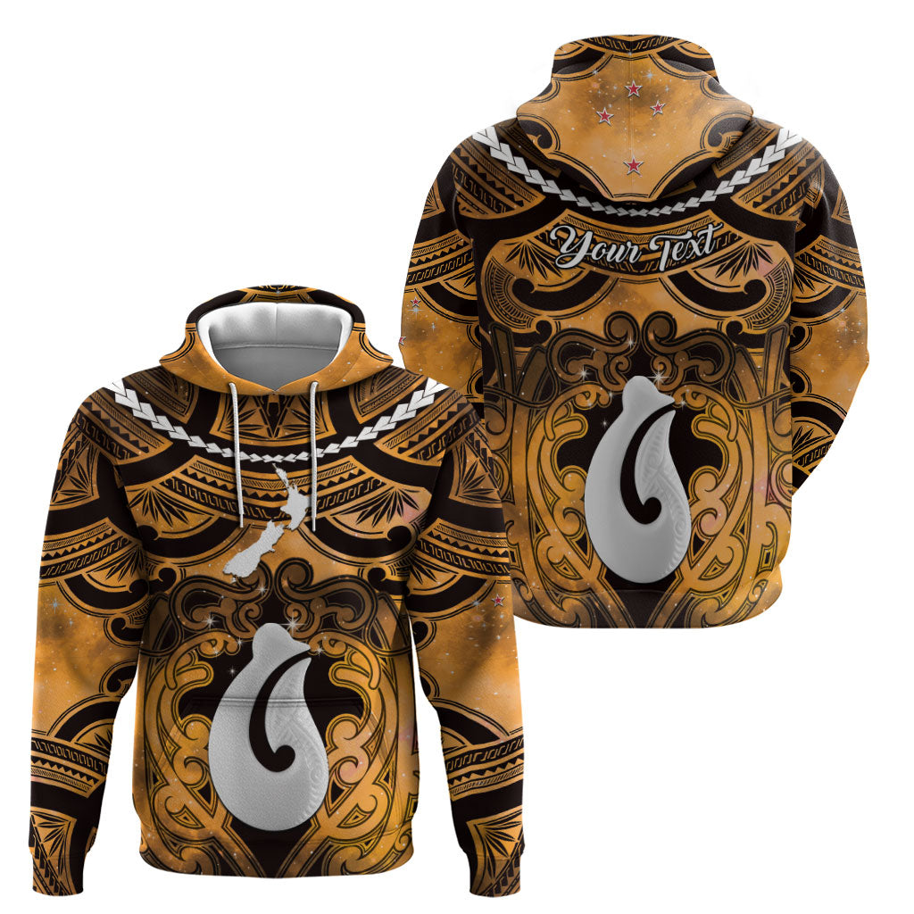 Personalised Maori Matariki Hei Matau Kowhai Zip Hoodie Maori Kowhaiwhai Pattern Galaxy LT01 - Polynesian Pride