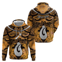 Personalised Maori Matariki Hei Matau Kowhai Zip Hoodie Maori Kowhaiwhai Pattern Galaxy LT01 - Polynesian Pride