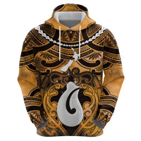 Personalised Maori Matariki Hei Matau Kowhai Zip Hoodie Maori Kowhaiwhai Pattern Galaxy LT01 - Polynesian Pride