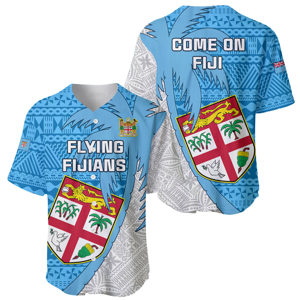 Fiji Rugby Baseball Jersey Come On Fijian Tapa Pattern LT01 - Polynesian Pride