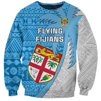 Fiji Rugby Sweatshirt Come On Fijian Tapa Pattern LT01 Unisex Blue - Polynesian Pride