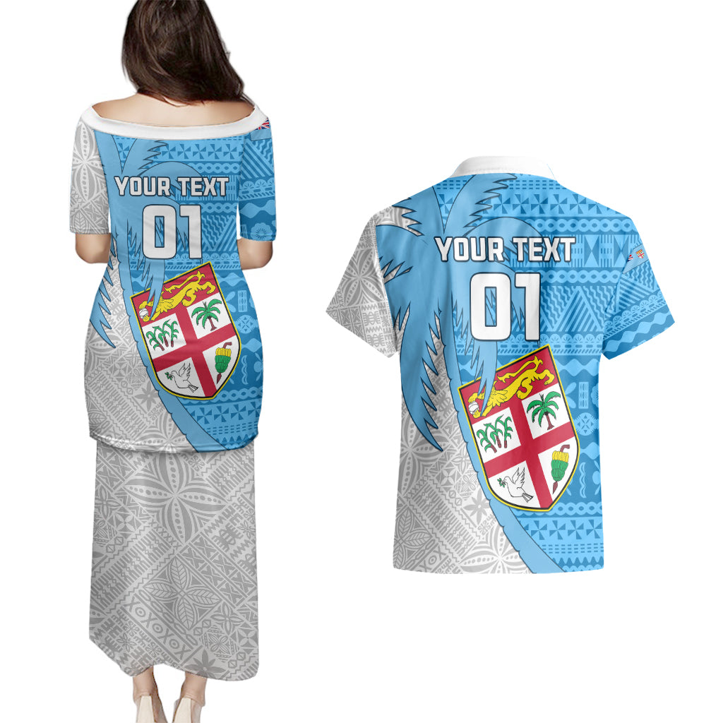 Custom Fiji Rugby Couples Matching Puletasi Dress and Hawaiian Shirt Come On Fijian Tapa Pattern LT01 - Polynesian Pride