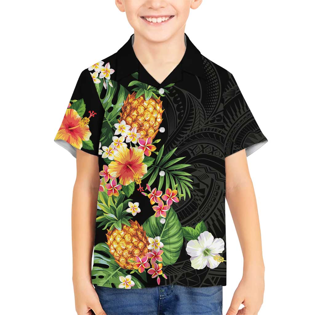 Hawaii Pineapple Tropical Family Matching Tank Maxi Dress and Hawaiian Shirt Colorful Hibiscus Plumeria