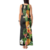 Hawaii Pineapple Tropical Tank Maxi Dress Colorful Hibiscus Plumeria
