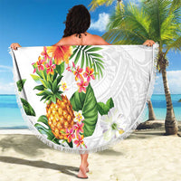 Hawaii Pineapple Tropical Beach Blanket Luminous Hibiscus Plumeria