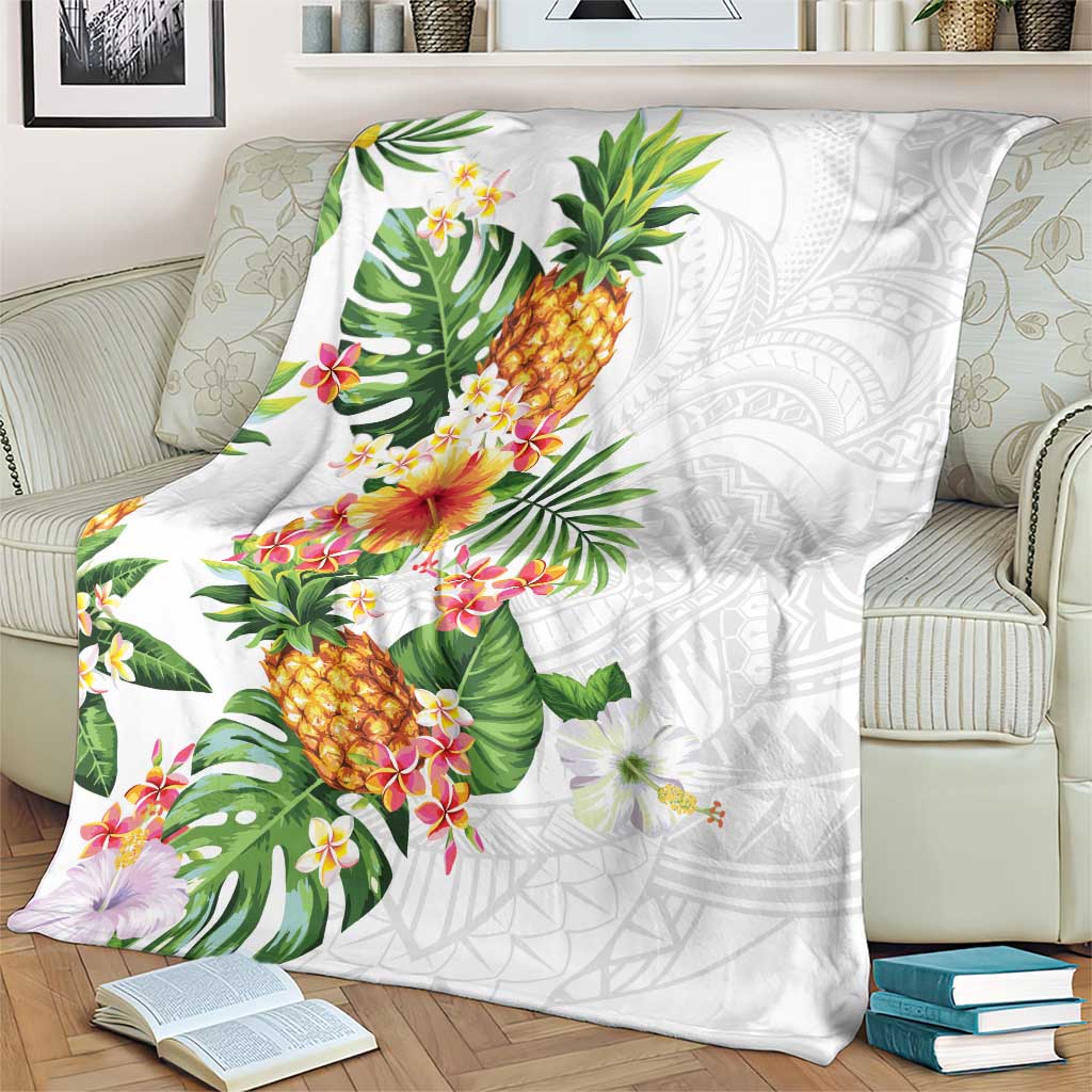 Hawaii Pineapple Tropical Blanket Luminous Hibiscus Plumeria