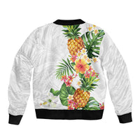 Hawaii Pineapple Tropical Bomber Jacket Luminous Hibiscus Plumeria