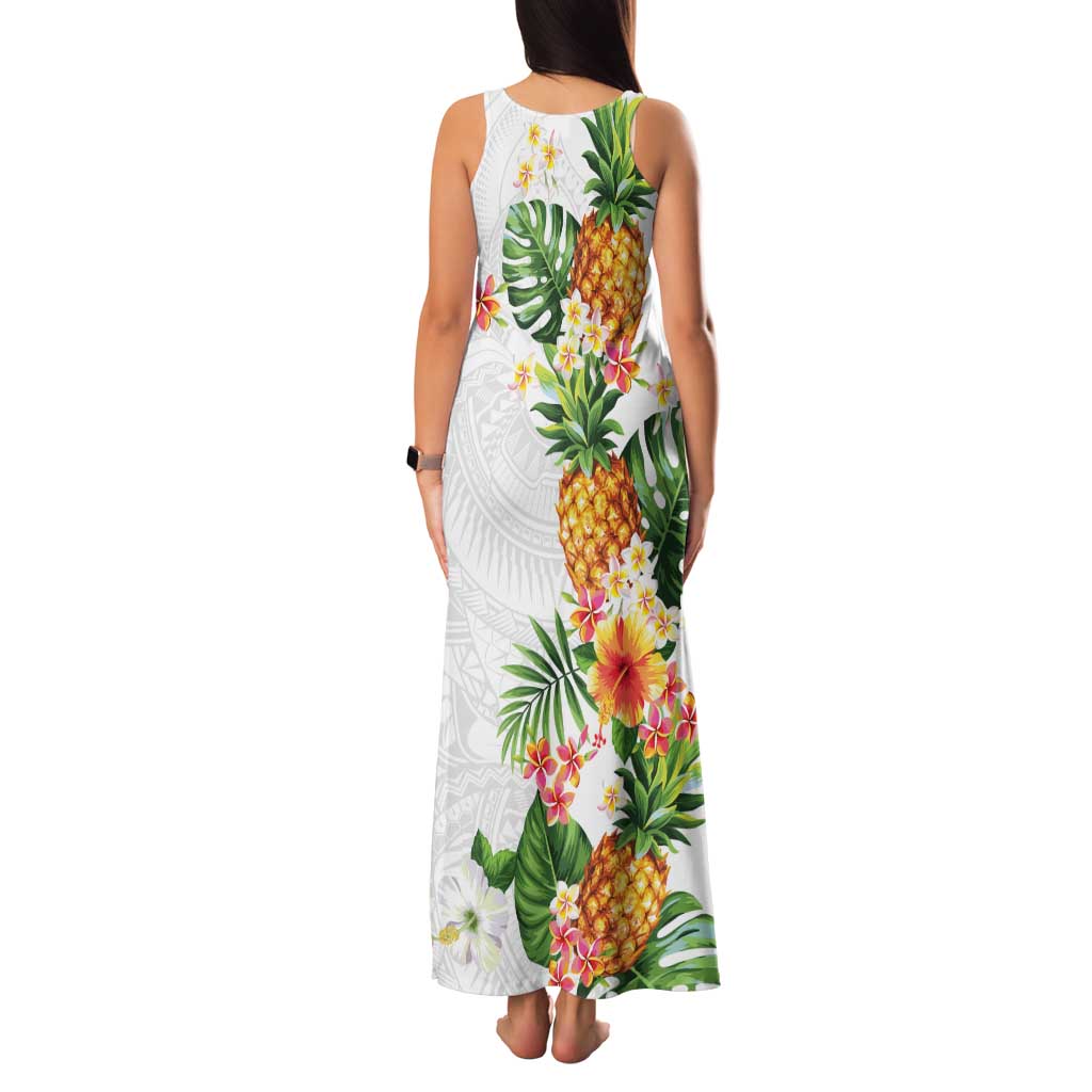 Hawaii Pineapple Tropical Family Matching Tank Maxi Dress and Hawaiian Shirt Luminous Hibiscus Plumeria