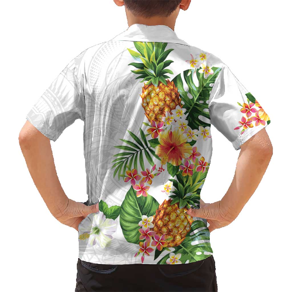 Hawaii Pineapple Tropical Kid Hawaiian Shirt Luminous Hibiscus Plumeria LT01 - Polynesian Pride