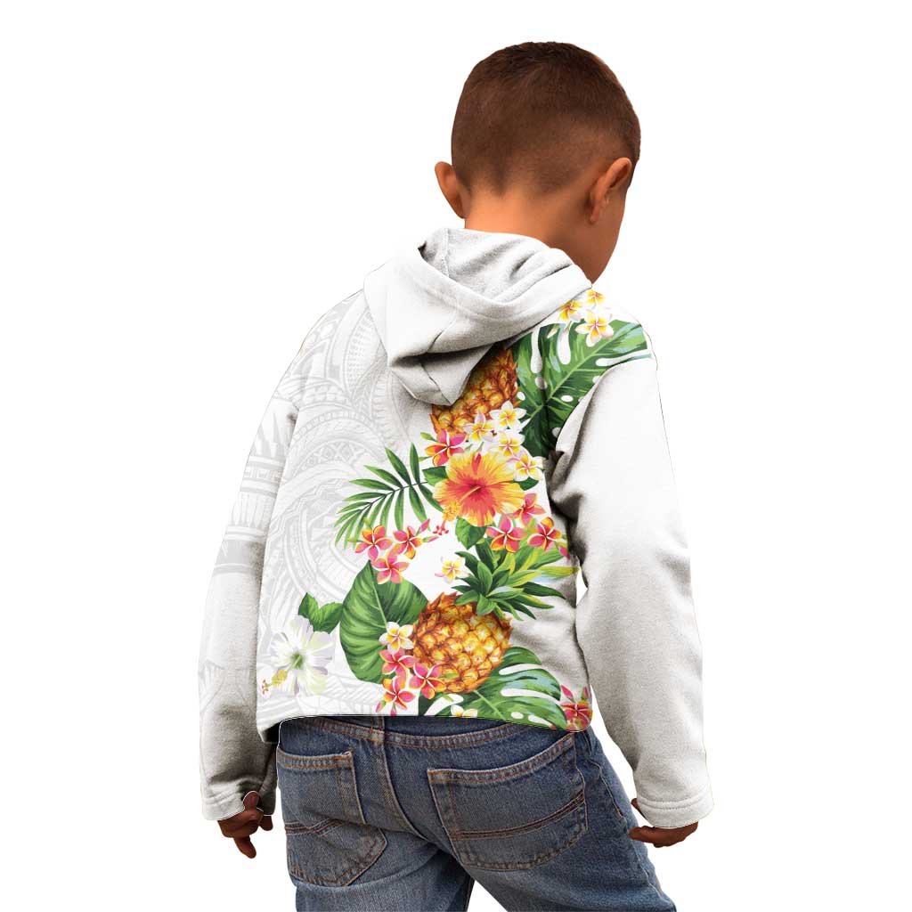 Hawaii Pineapple Tropical Kid Hoodie Luminous Hibiscus Plumeria LT01 - Polynesian Pride