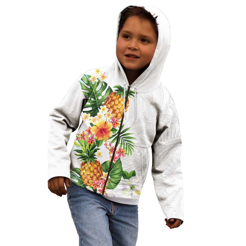 Hawaii Pineapple Tropical Kid Hoodie Luminous Hibiscus Plumeria LT01 - Polynesian Pride