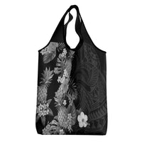 Hawaii Pineapple Tropical Grocery Bag Neutral Hibiscus Plumeria