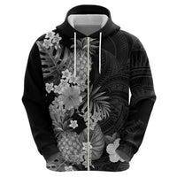 Hawaii Pineapple Tropical Hoodie Neutral Hibiscus Plumeria