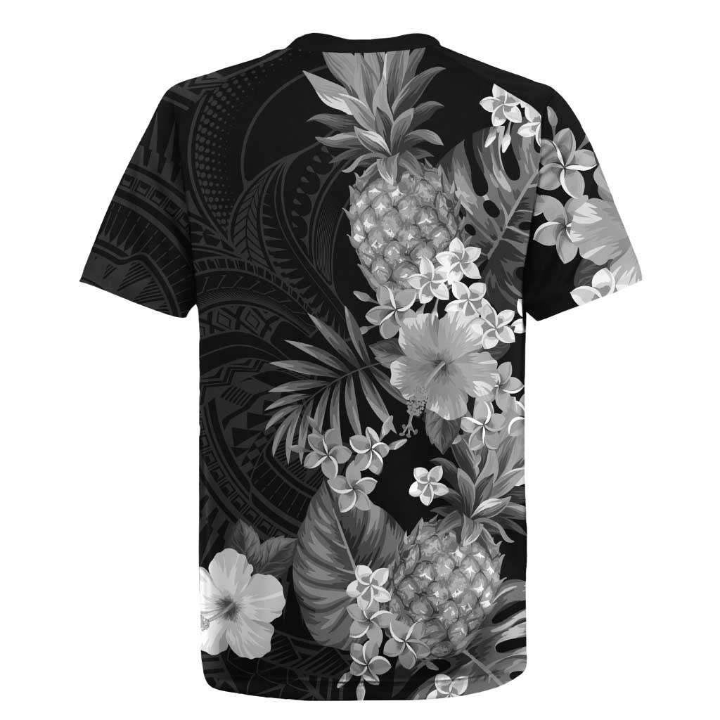 Hawaii Pineapple Tropical Rugby Jersey Neutral Hibiscus Plumeria