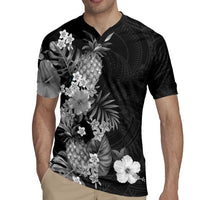 Hawaii Pineapple Tropical Rugby Jersey Neutral Hibiscus Plumeria