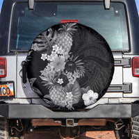 Hawaii Pineapple Tropical Spare Tire Cover Neutral Hibiscus Plumeria LT01 Black - Polynesian Pride