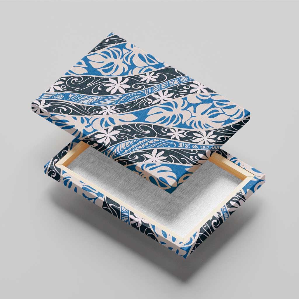 Ninamu Tahiti Tiare Monstera Canvas Wall Art Polynesian Pattern Curve Style - Polynesian Pride