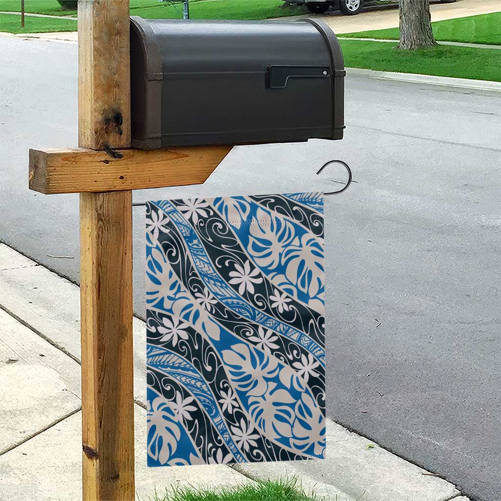 Ninamu Tahiti Tiare Monstera Garden Flag Polynesian Pattern Curve Style - Polynesian Pride