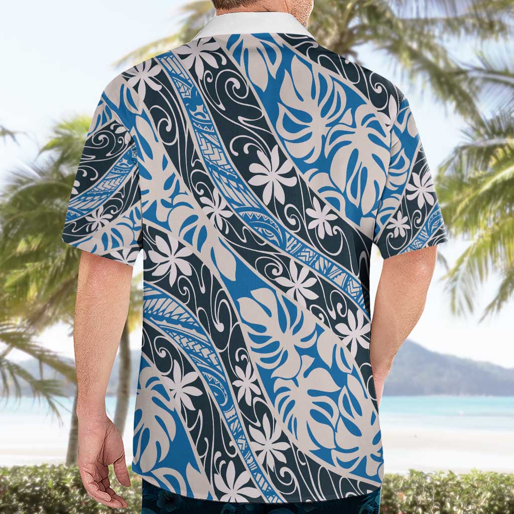 Ninamu Tahiti Tiare Monstera Hawaiian Shirt Polynesian Pattern Curve Style - Polynesian Pride