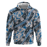 Ninamu Tahiti Tiare Monstera Hoodie Polynesian Pattern Curve Style - Polynesian Pride