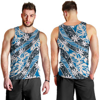 Ninamu Tahiti Tiare Monstera Men Tank Top Polynesian Pattern Curve Style - Polynesian Pride