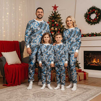 Ninamu Tahiti Tiare Monstera Christmas Pajama Set Polynesian Pattern Curve Style - Polynesian Pride